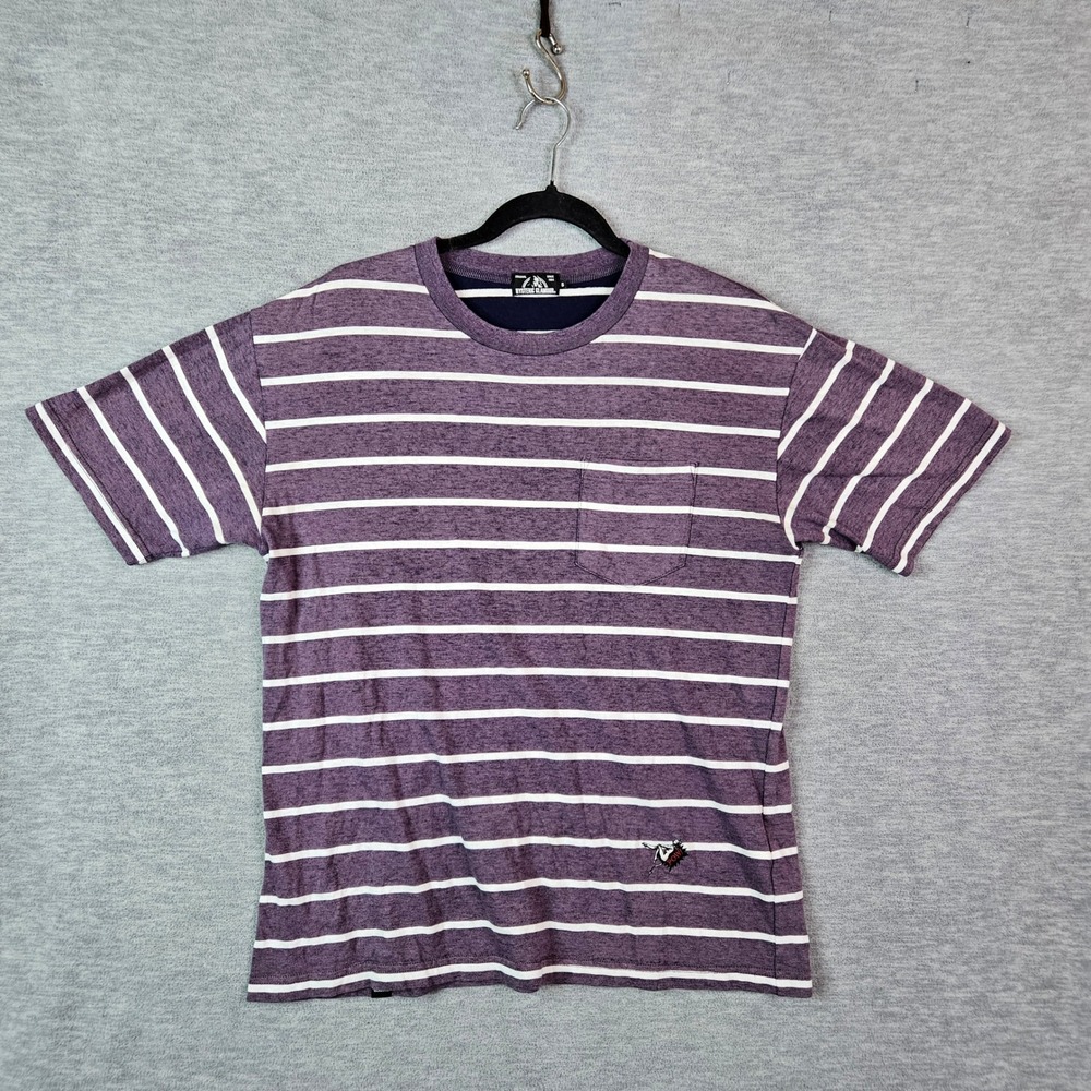 Hysteric Glamour Purple Striped Pocket T-Shirt Womens Sz S Made in Japan
